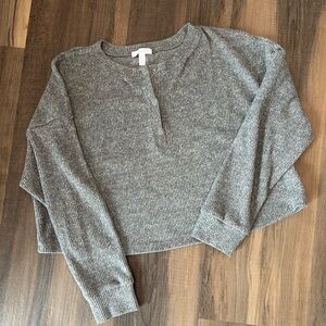ABOUND Gray Ribbed Knit Top